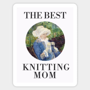 THE BEST KNITTING MOM EVER FINE ART VINTAGE STYLE MOTHER OLD TIMES. Sticker